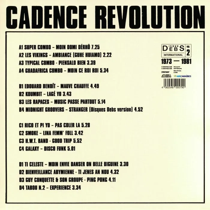 Обратная сторона обложки — VARIOUS — Cadence Revolution: Disques Debs International Vol 2 1973-1981 (B-STOCK)