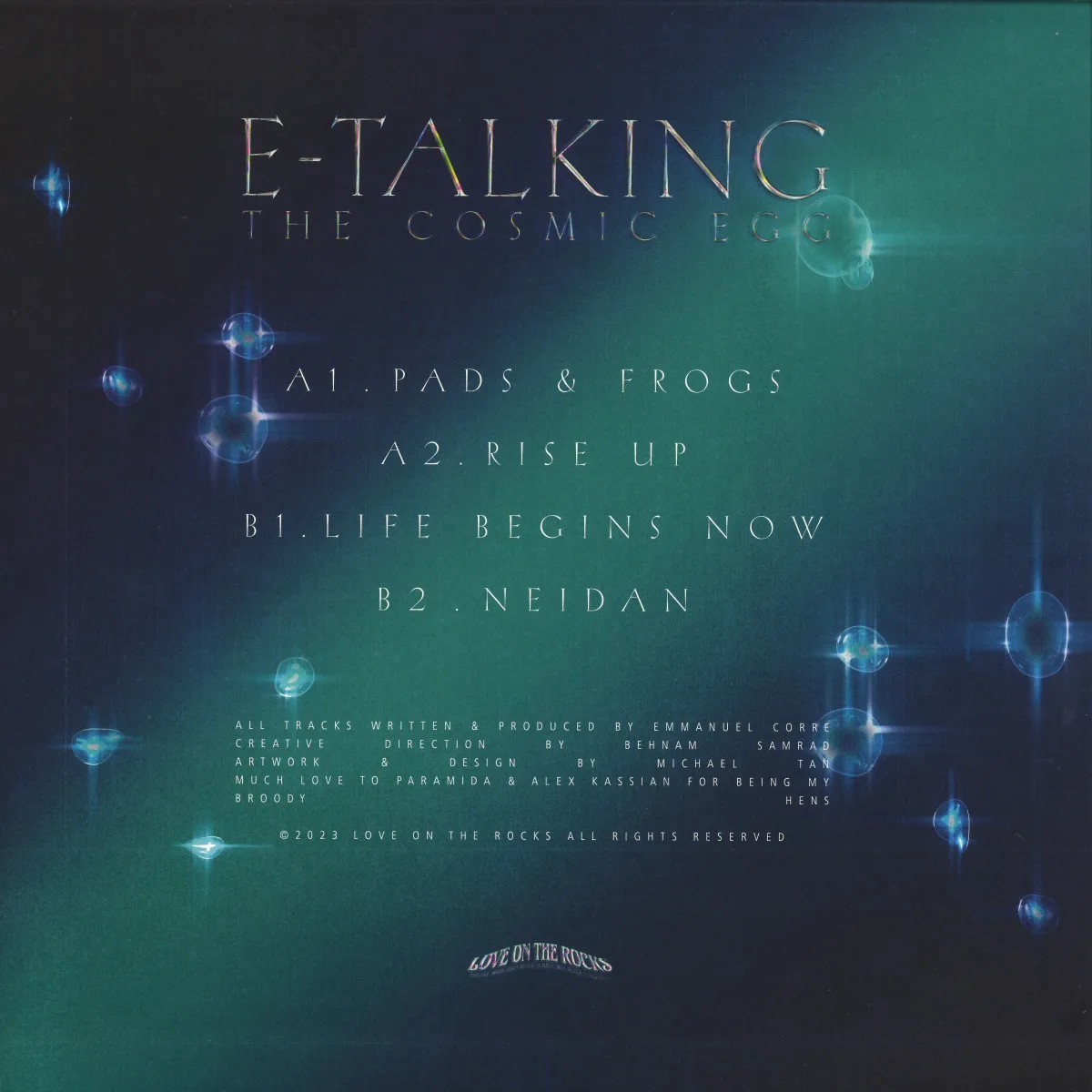 Обратная сторона обложки — E-Talking — The Cosmic Egg