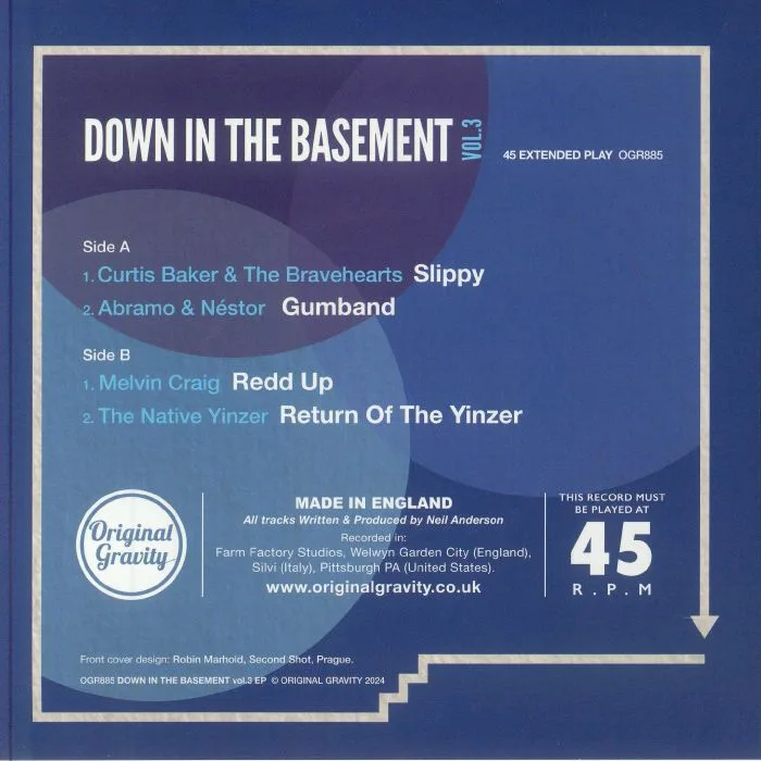 Обратная сторона обложки — Curtis BAKER & THE BRAVEHEARTS / ABRAMO & NESTOR / MELVIN CRAIG / THE NATIVE YINZER — Down In The Basement Vol 3