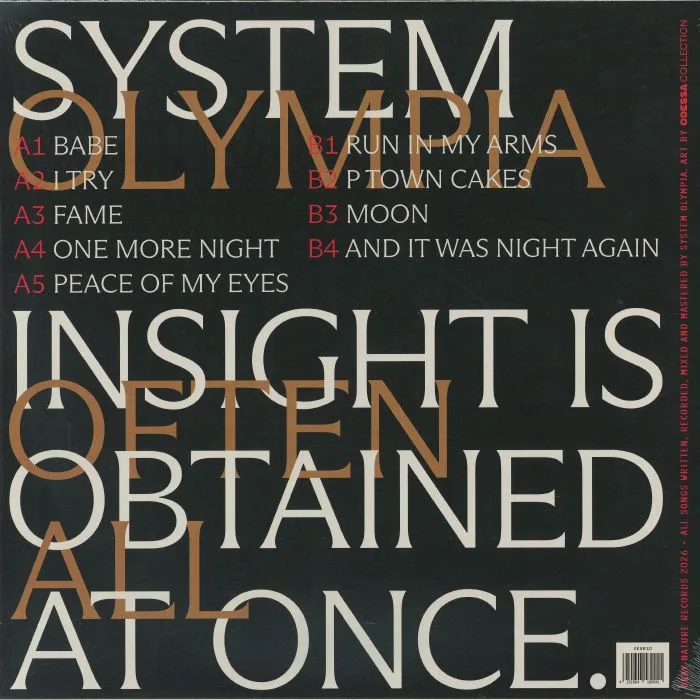 Обратная сторона обложки — SYSTEM OLYMPIA — Double Climax