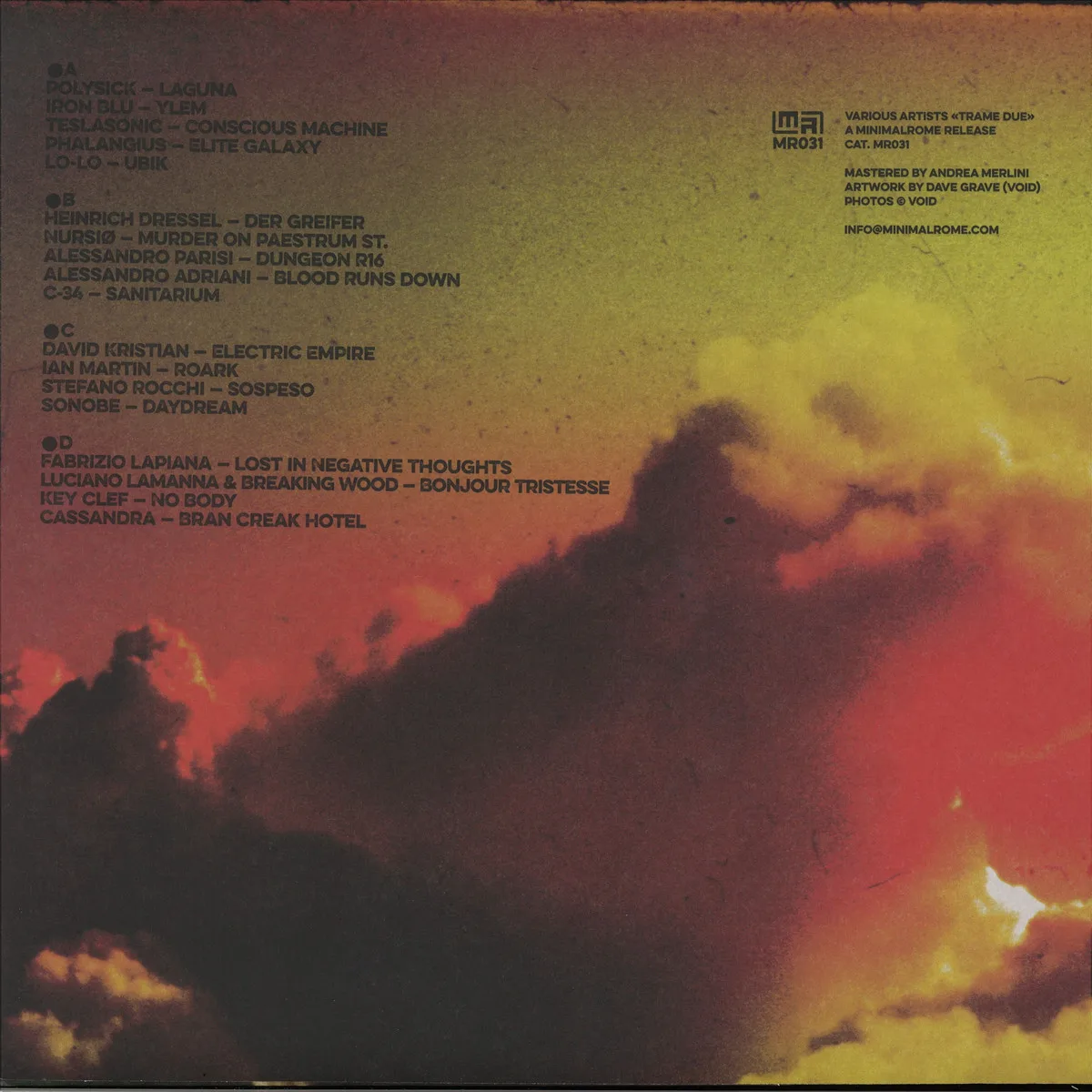 Back cover — Various — Trame Due LP 2x12"