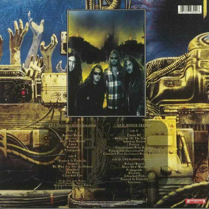 Back cover — SEPULTURA — Chaos AD (remastered) (B-STOCK)