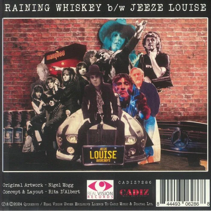 Обратная сторона обложки — The QUIREBOYS — Raining Whiskey