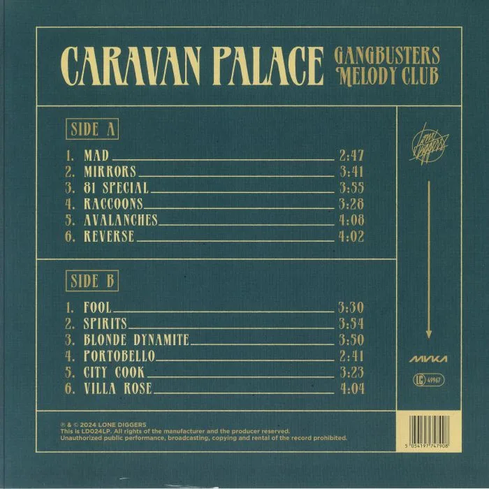 Обратная сторона обложки — CARAVAN PALACE — Gangbusters Melody Club