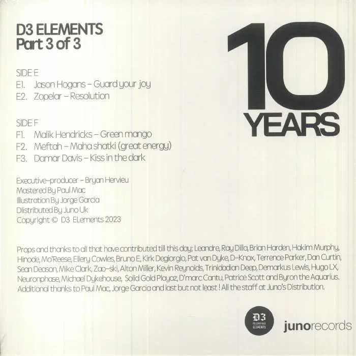 Back cover — Jason HOGANS / ZOPELAR / MALIK HENDRICKS / MEFTAH / DAMAR DAVIS — 10 Years: Part 3 Of 3
