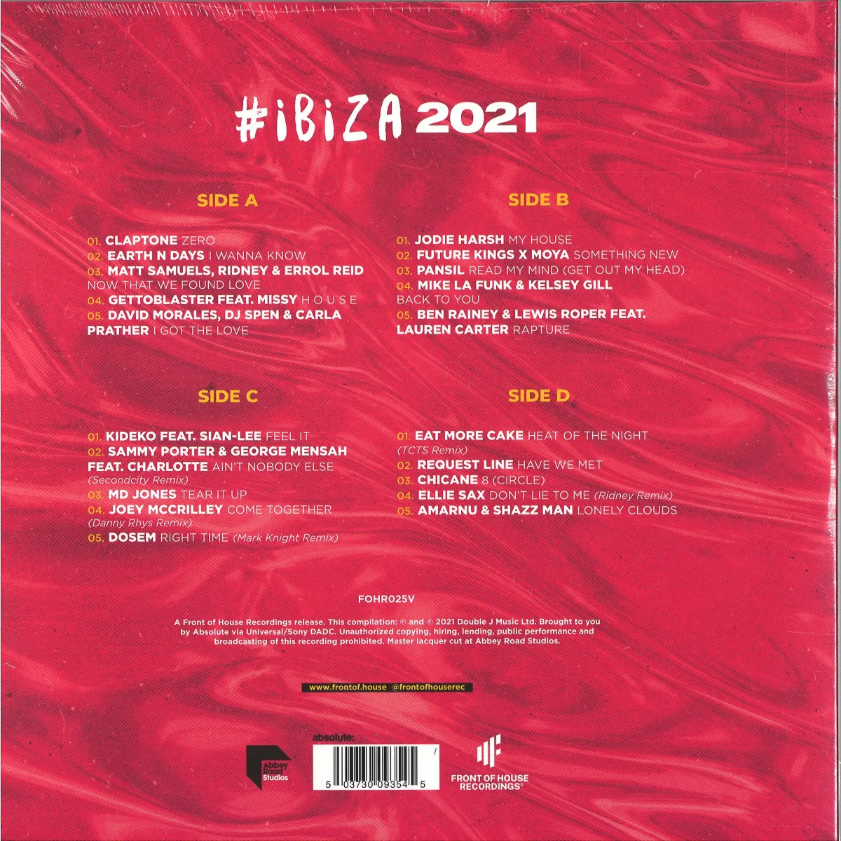Back cover — Various — #IBIZA 2021 (2x12")