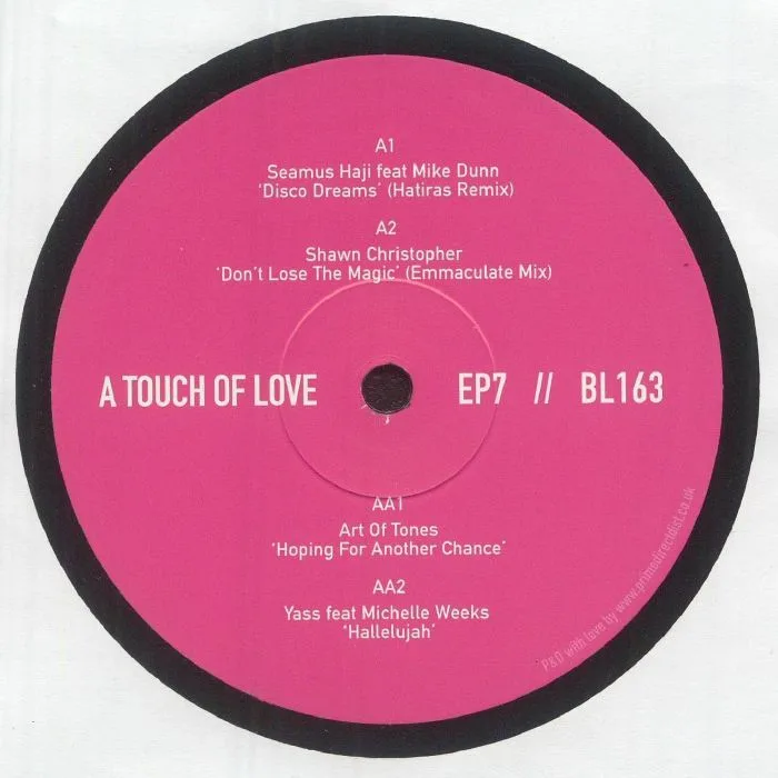 Обратная сторона обложки — Seamus HAJI / SHAWN CHRISTOPHER / ART OF TONES / YASS — A Touch Of Love EP 7
