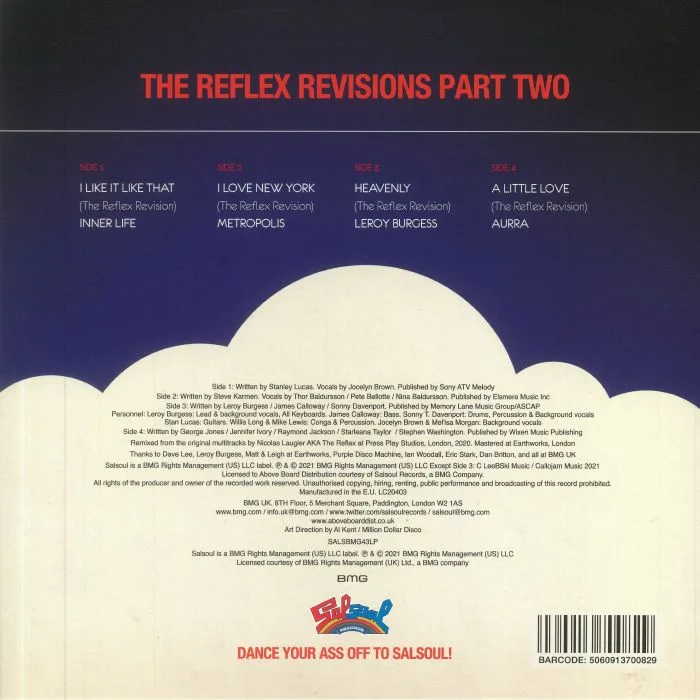 Обратная сторона обложки — INNER LIFE / METROPOLIS / LEROY BURGESS / AURRA — Salsoul: The Reflex Revisions Part 2