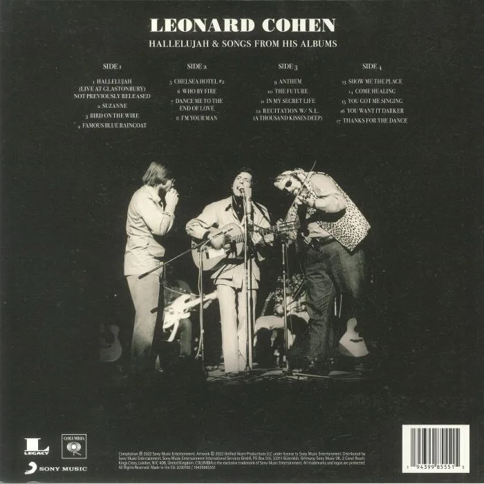Back cover — Leonard COHEN — Hallelujah & Songs From His Albums