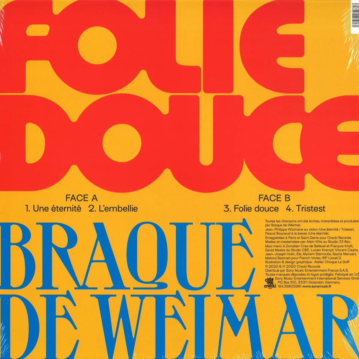 Back cover — Braque De Weimar — FOLIE DOUCE EP