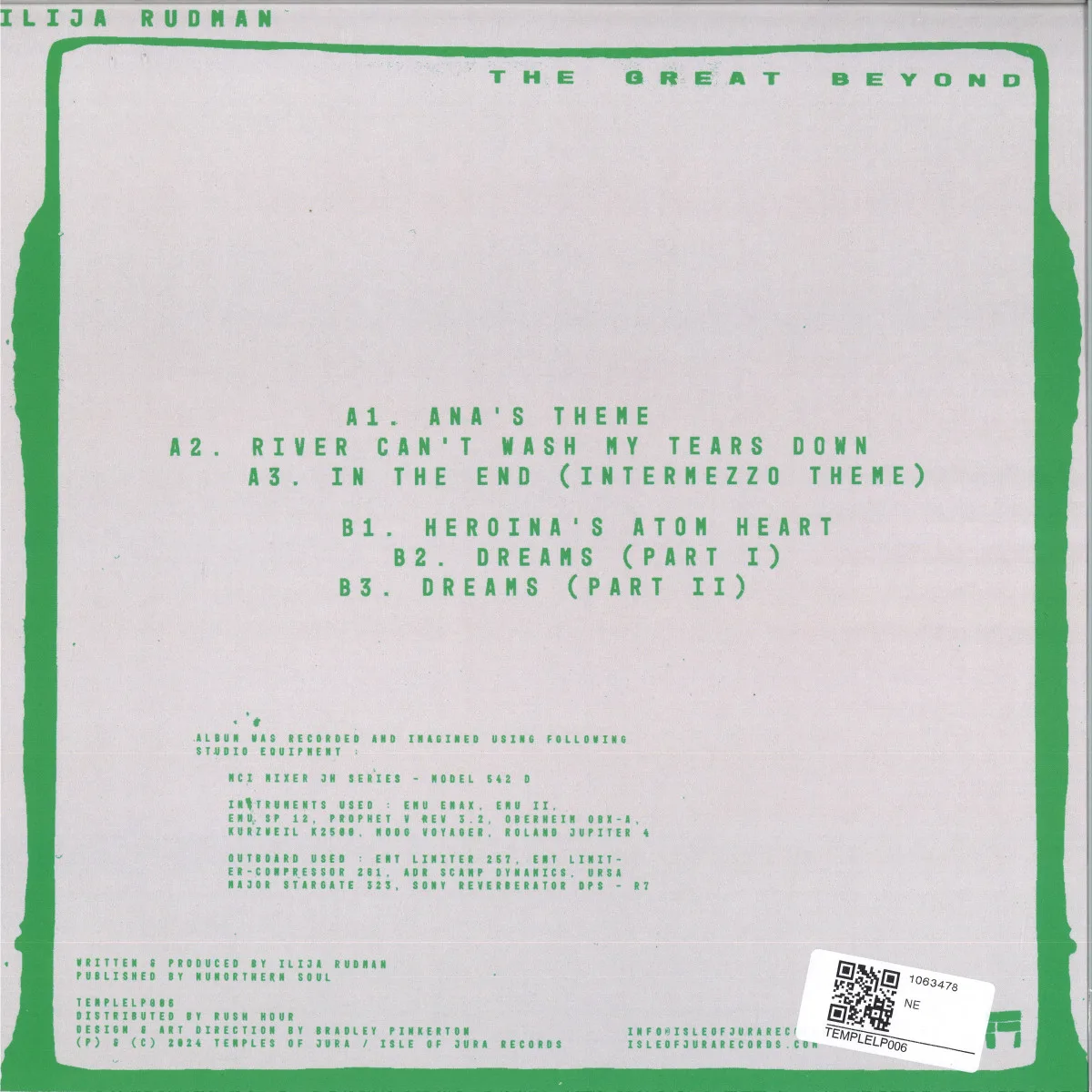 Обратная сторона обложки — Ilija Rudman — THE GREAT BEYOND LP