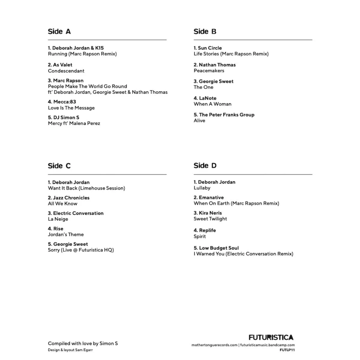 Back cover — Various — Futuristica 20 LP 2x12"