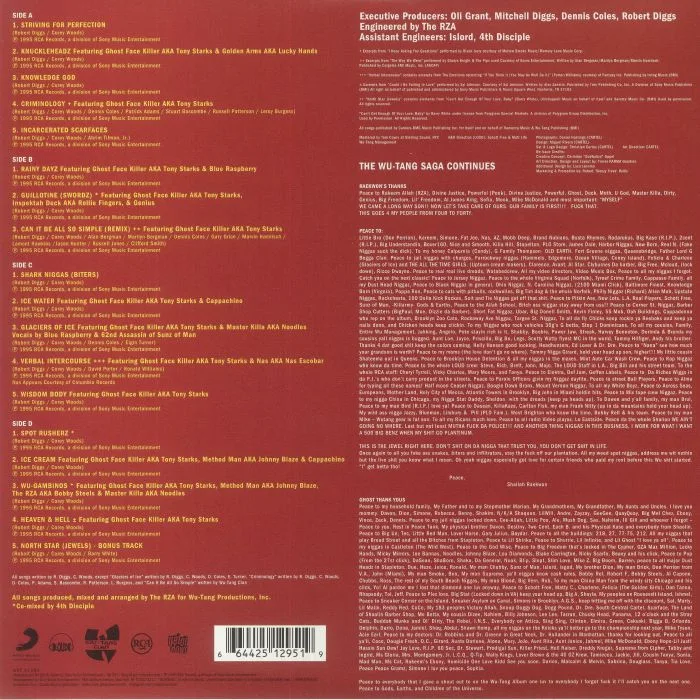 Back cover — RAEKWON — Only Built 4 Cuban Linx