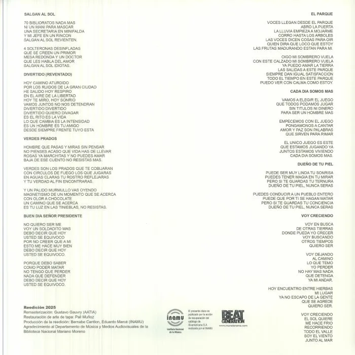 Back cover — BILLY BOND Y LA PESADA DEL ROCK & ROLL — Billy Bond Y La Pesada Del Rock & Roll (reissue)