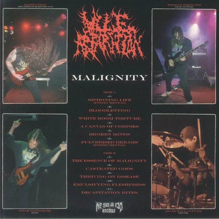 Обратная сторона обложки — VILE APPARITION — Malignity
