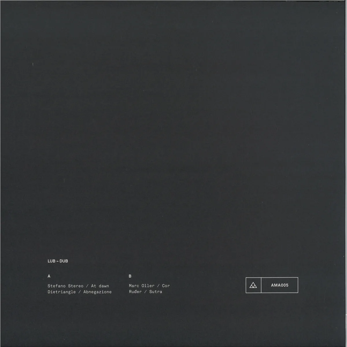 Back cover — Various — Lub ~ Dub EP