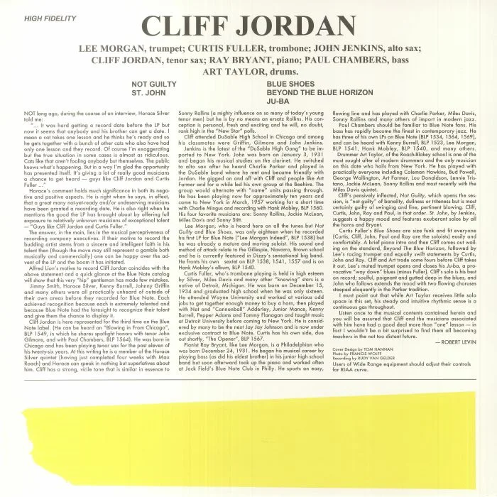 Back cover — Cliff JORDAN — Cliff Jordan (remastered)