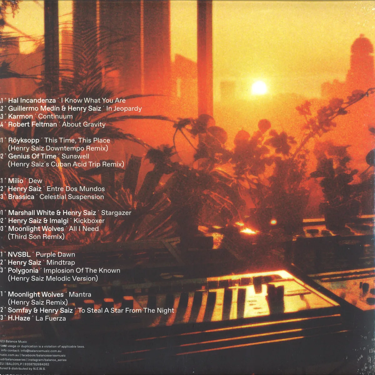 Back cover — Henry Saiz — BALANCE PRESENTS HENRY SAIZ LP 3x12"