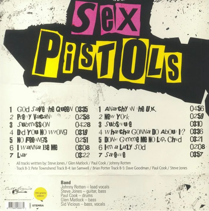 Обратная сторона обложки — SEX PISTOLS — Agents Of Anarchy