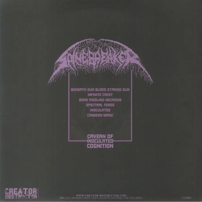 Обратная сторона обложки — SPINEBREAKER — Cavern Of Inoculated Cognition