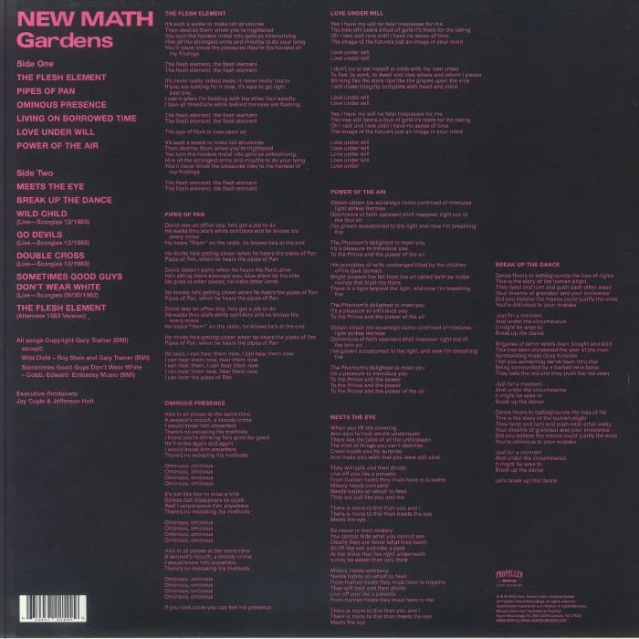 Обратная сторона обложки — NEW MATH — Gardens (remastered) (Expanded Edition)