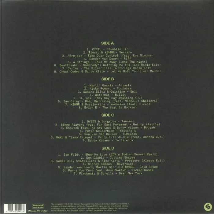 Back cover — VARIOUS — Spinnin' 25 Years Chapter 1
