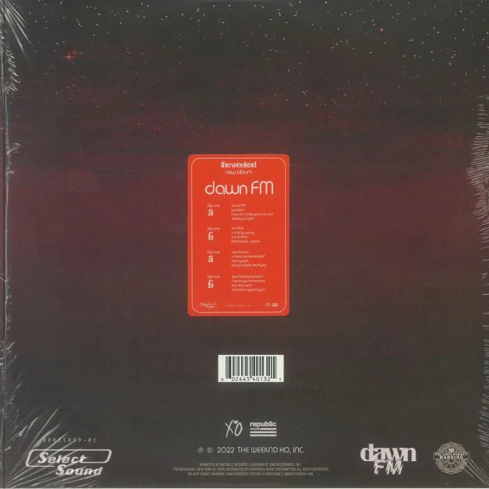 Back cover — The WEEKND — Dawn FM (Collector's Edition 02)