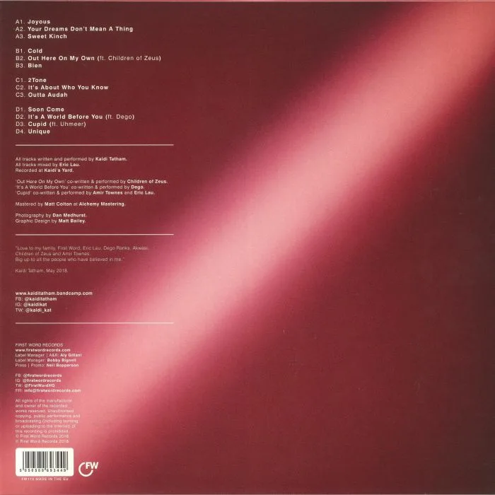 Back cover — Kaidi TATHAM — It's A World Before You