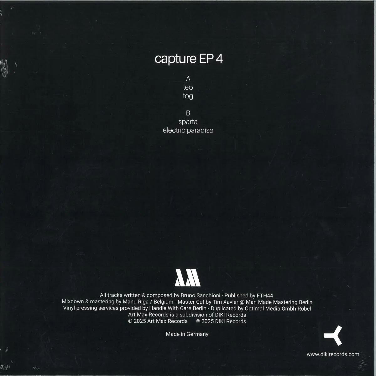 Back cover — BRUNO SANCHIONI — CAPTURE EP 4