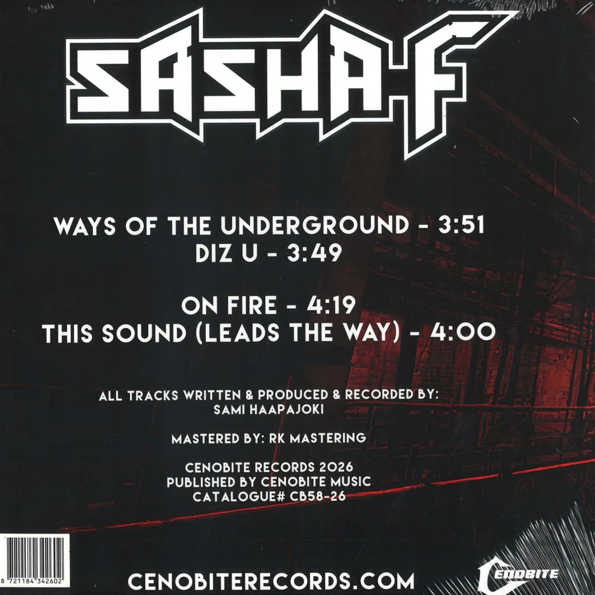 Back cover — Sasha-F — Ways Of The Underground