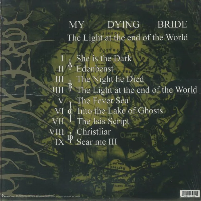 Обратная сторона обложки — MY DYING BRIDE — The Light At The End Of The World (reissue)