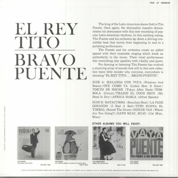 Back cover — Tito PUENTE — El Rey Bravo (remastered)