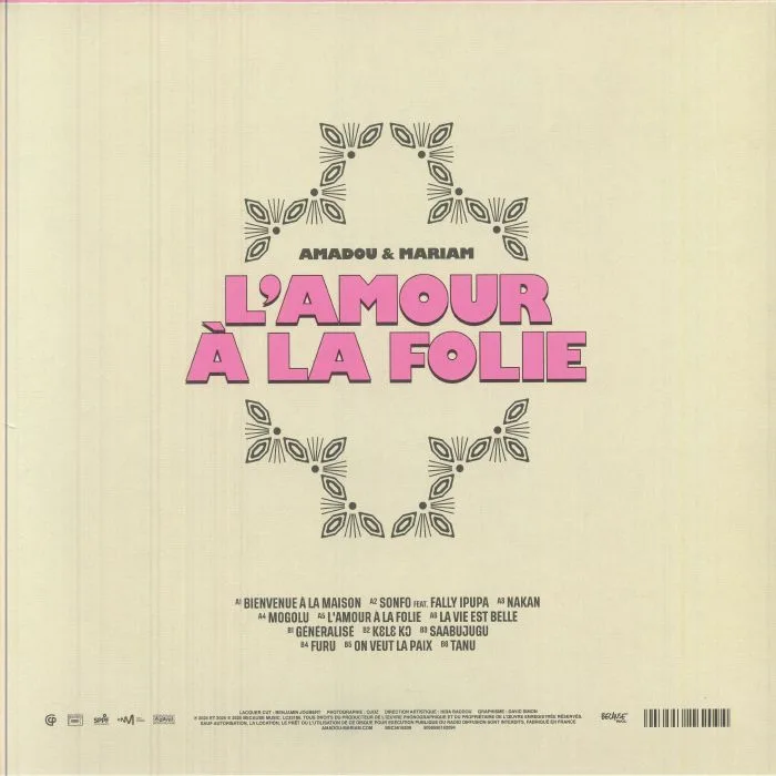 Back cover — AMADOU & MARIAM — L'amour A La Folie