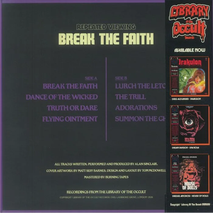 Обратная сторона обложки — REPEATED VIEWING — Break The Faith