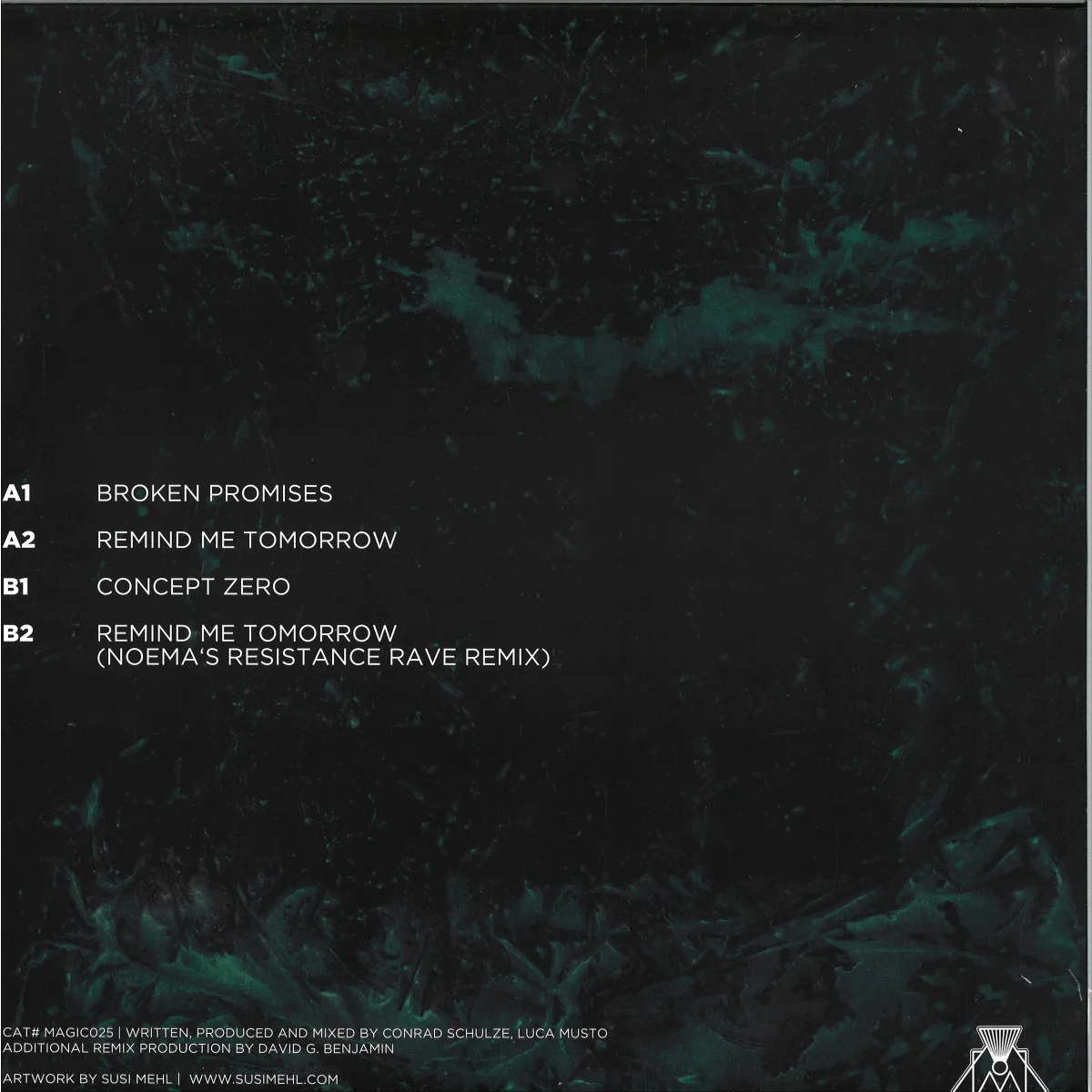 Back cover — Coss&Luca Musto — Remind Me Tomorrow EP