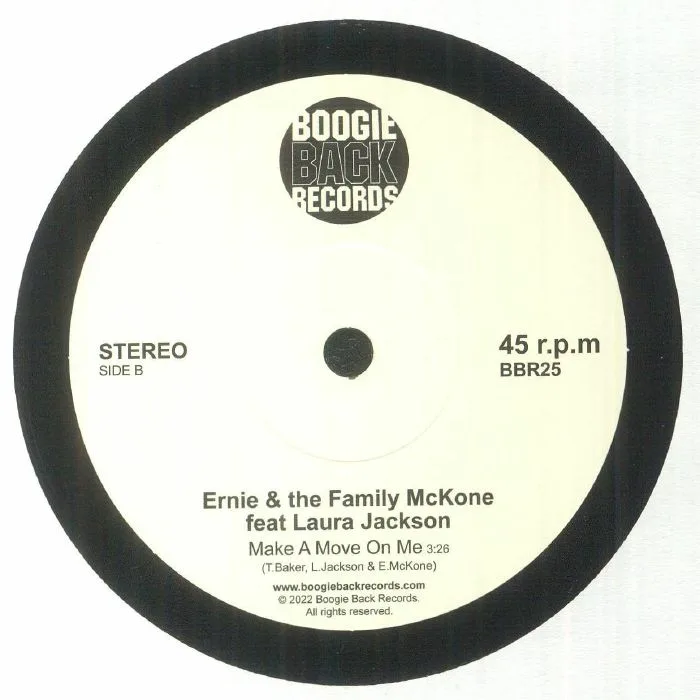 Back cover — ERNIE & THE FAMILY McKONE feat LAURA JACKSON — Alone Again