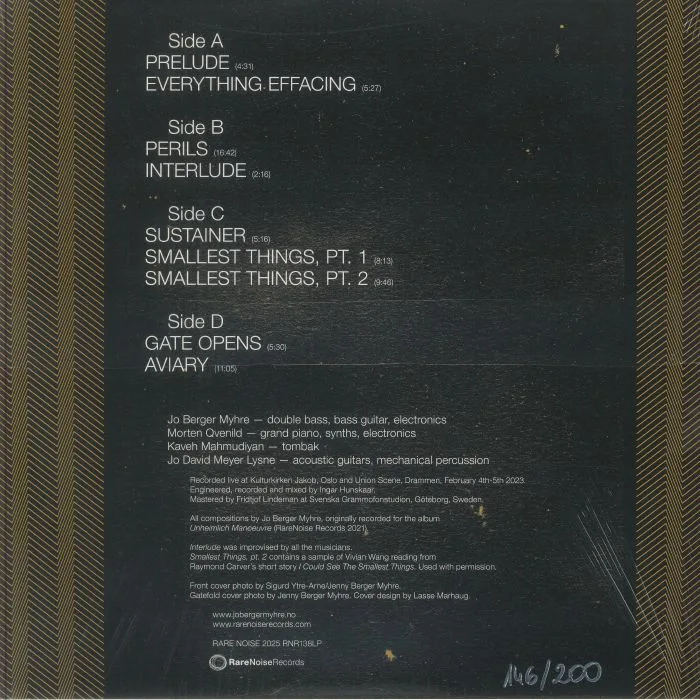 Back cover — Jo Berger MYHRE — Live Manoeuvres