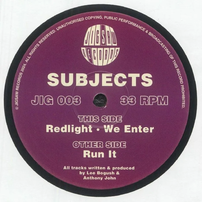Обратная сторона обложки — SUBJECTS — Run It EP