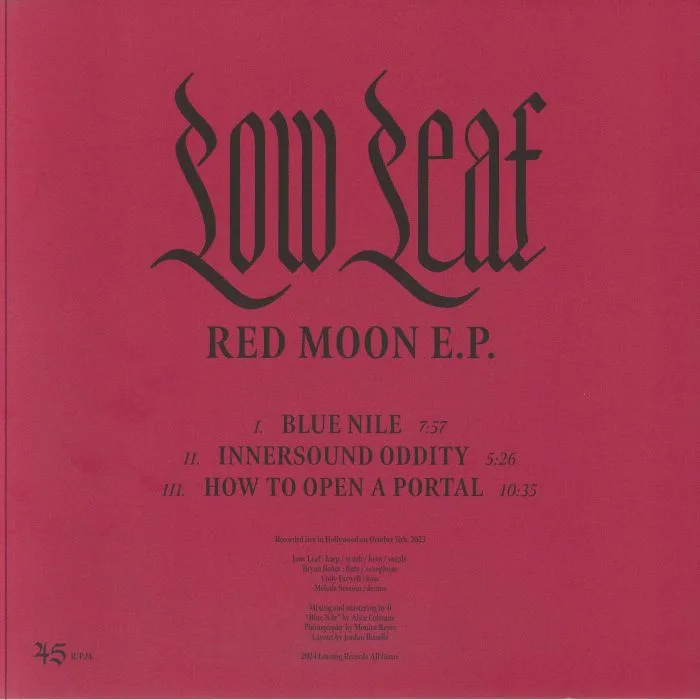 Обратная сторона обложки — LOW LEAF — Red Moon EP