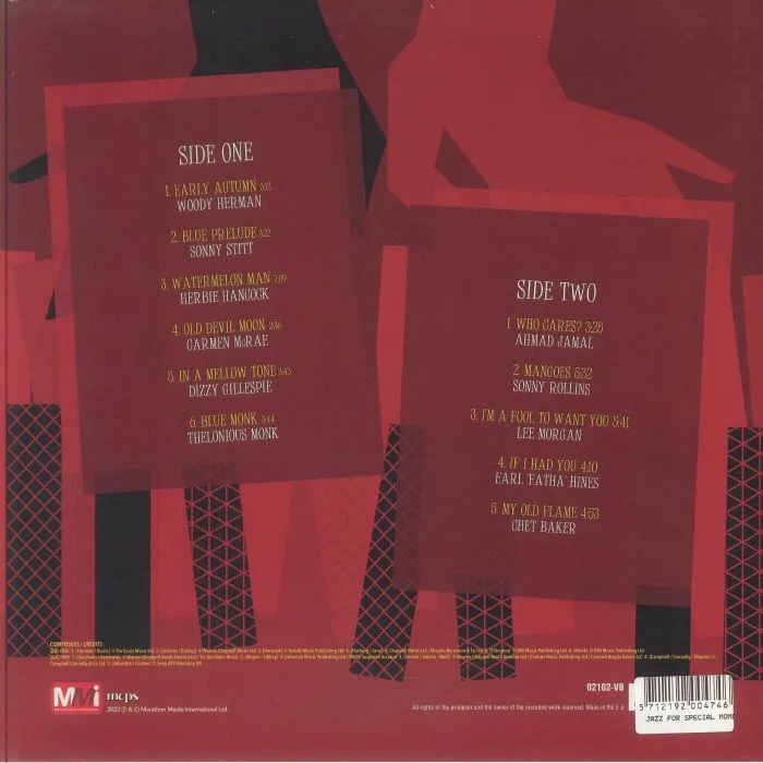 Back cover — VARIOUS — Jazz For Special Moments (reissue)