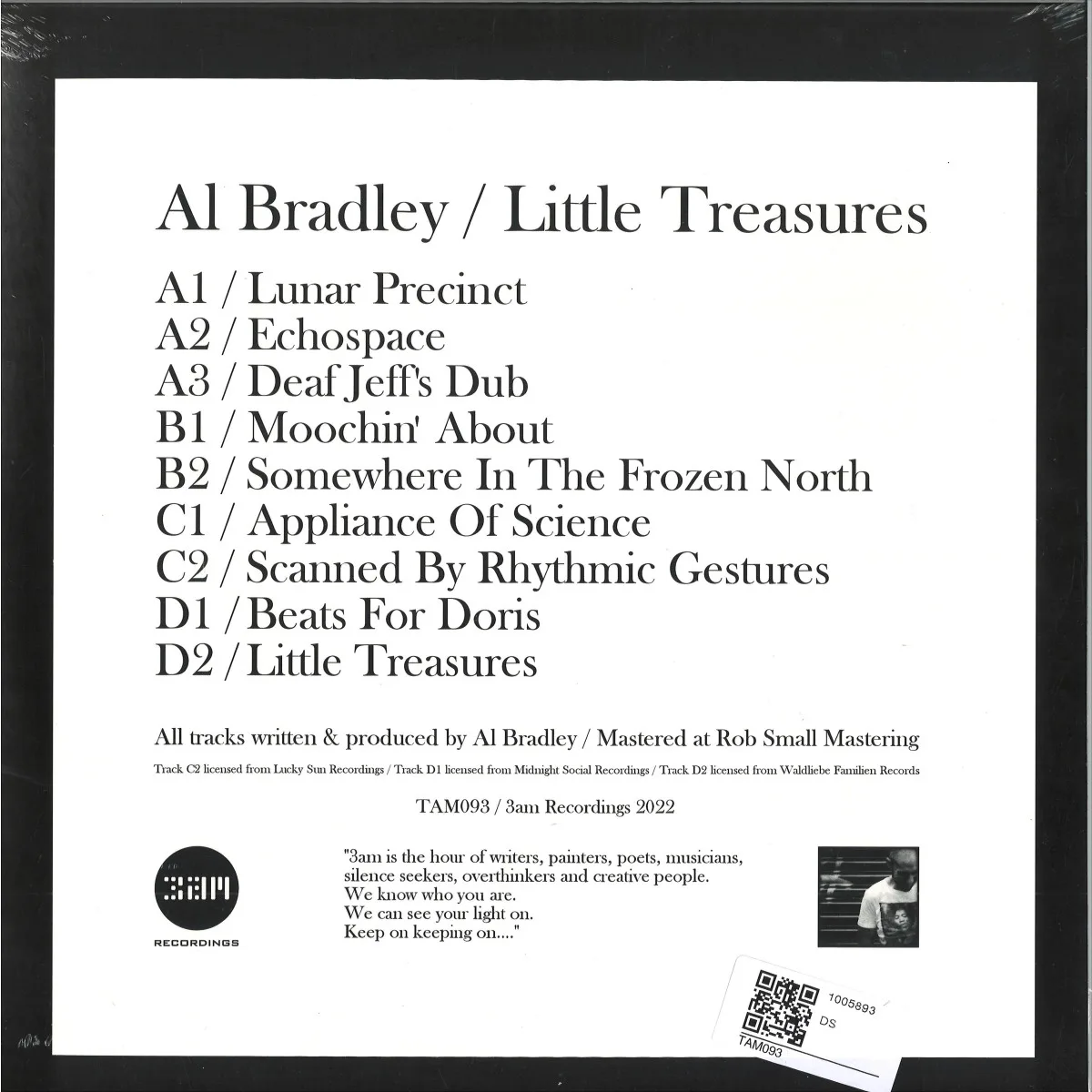 Back cover — Al Bradley — Little Treasures LP (2x12")