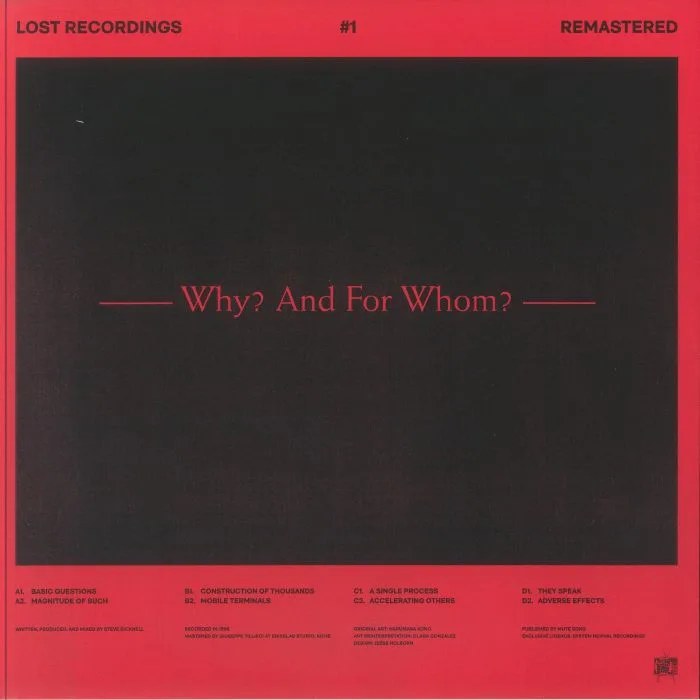 Обратная сторона обложки — Steve BICKNELL — Lost Recordings #1: Why? & For Whom? (remastered)