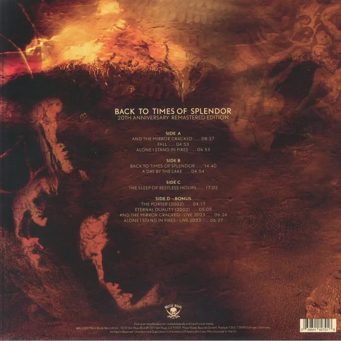 Обратная сторона обложки — DISILLUSION — Back To Times Of Splendor (20th Anniversary Edition)