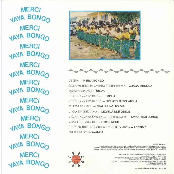 Back cover — VARIOUS — Merci Yaya Bongo: Les Groupes D'Animation Feminins Du Gabon 1982 - 1989 (reissue)