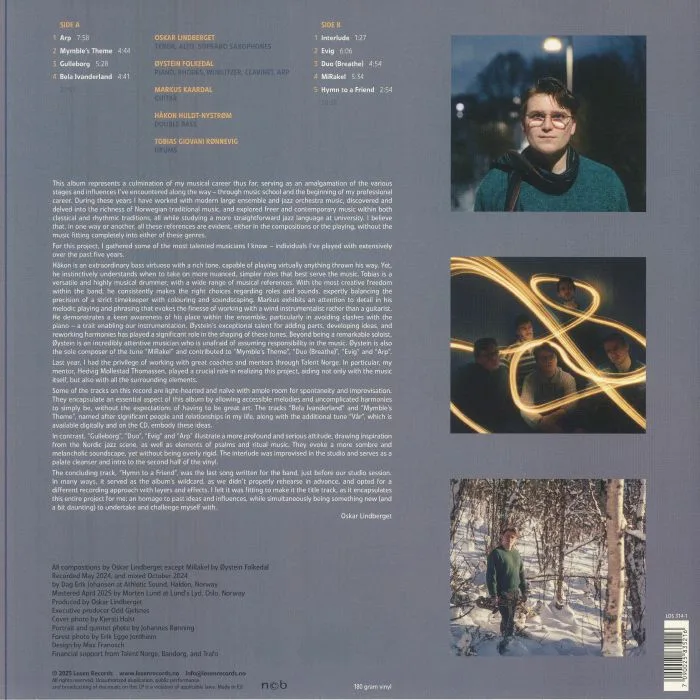 Back cover — OSKAR LINDBERGET QUINTET — Hymn To A Friend