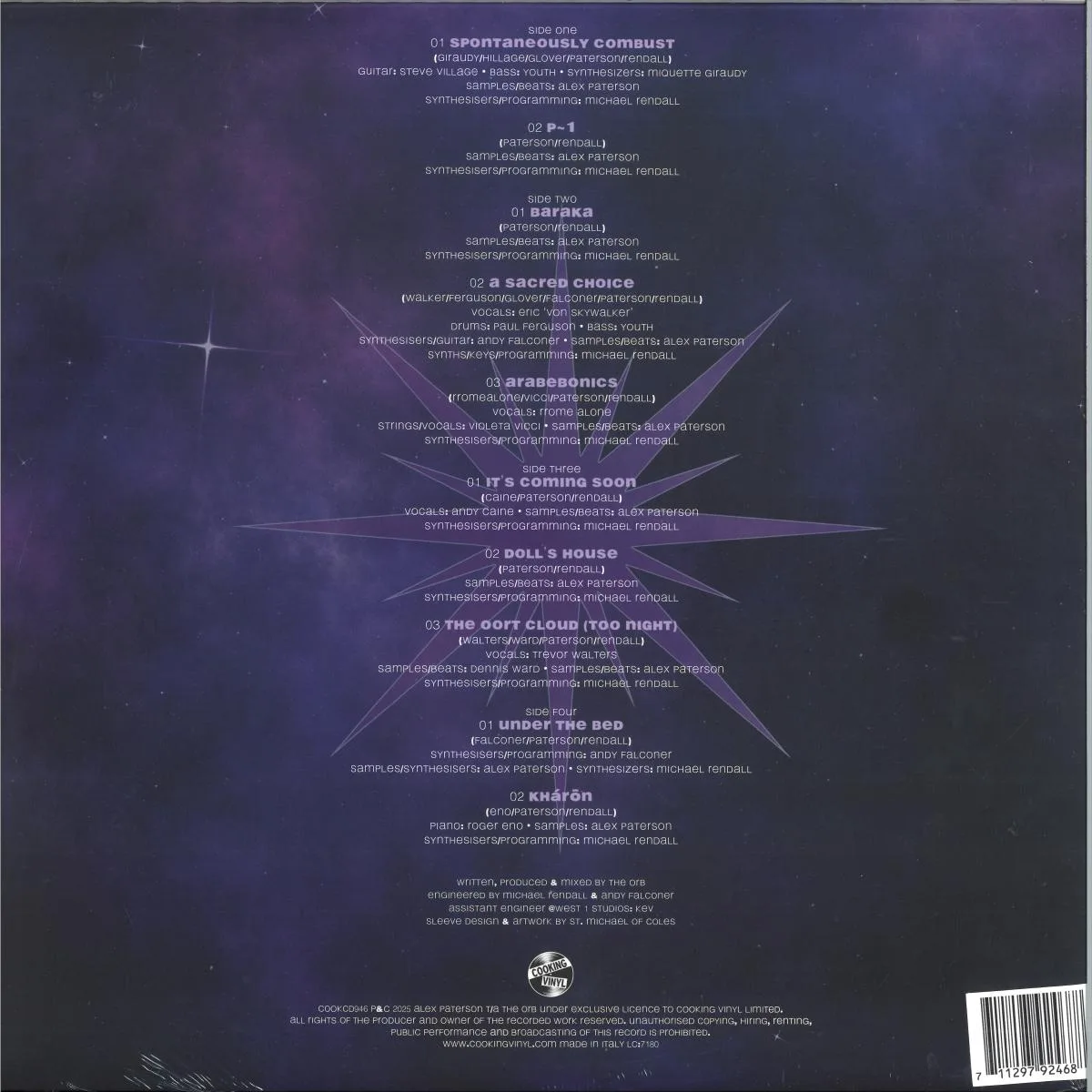 Обратная сторона обложки — THE ORB — BUDDHIST HIPSTERS LP 2x12"