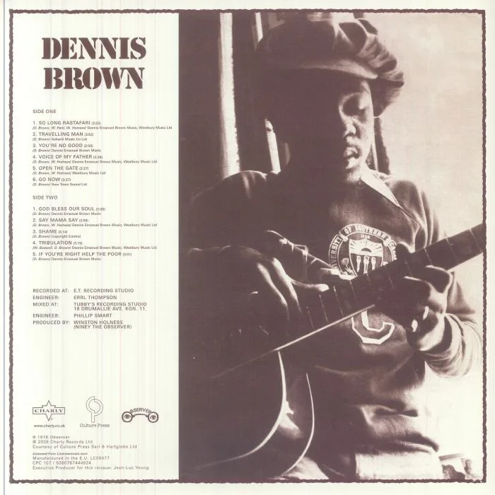 Back cover — Dennis BROWN — Deep Down (50th Anniversary Edition)
