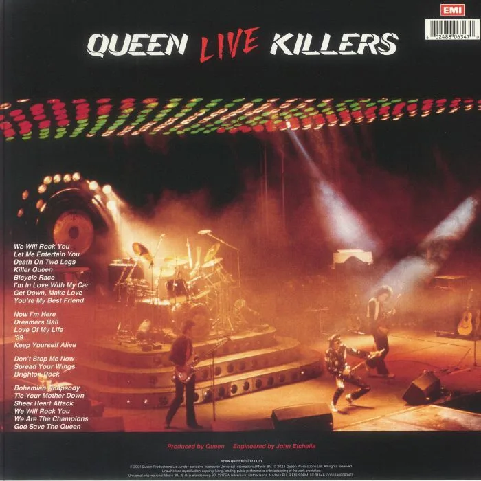 Back cover — QUEEN — Live Killers (reissue)