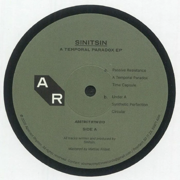 Front cover — SINITSIN — A Temporal Paradox EP