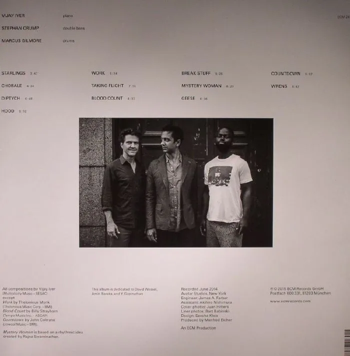 Back cover — VIJAY IYER TRIO — Break Stuff